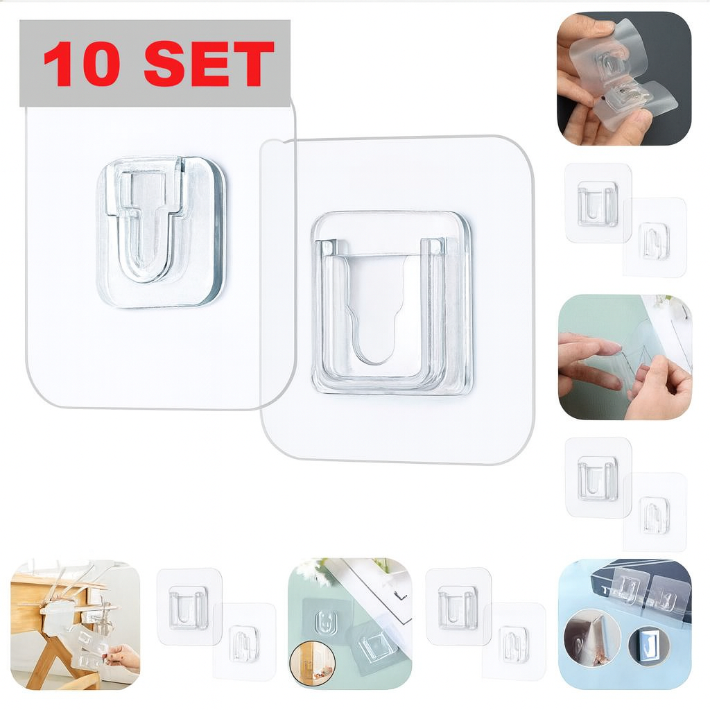 Geçmeli Klips Eşya Sabitleme Askısı 10 lu Set